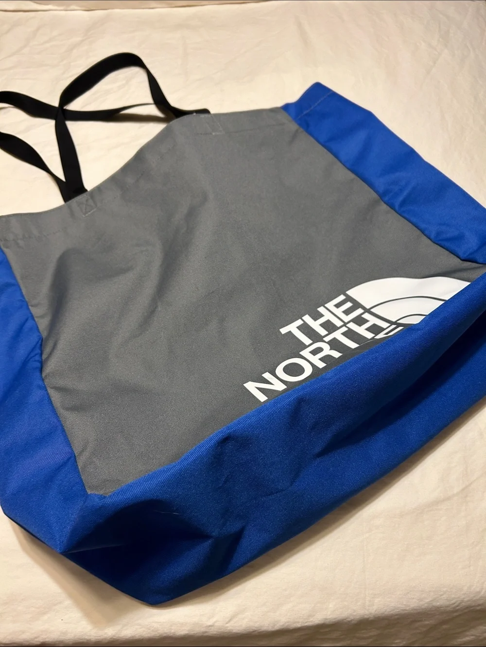 The North Face Gray and Blue Logo Tote
